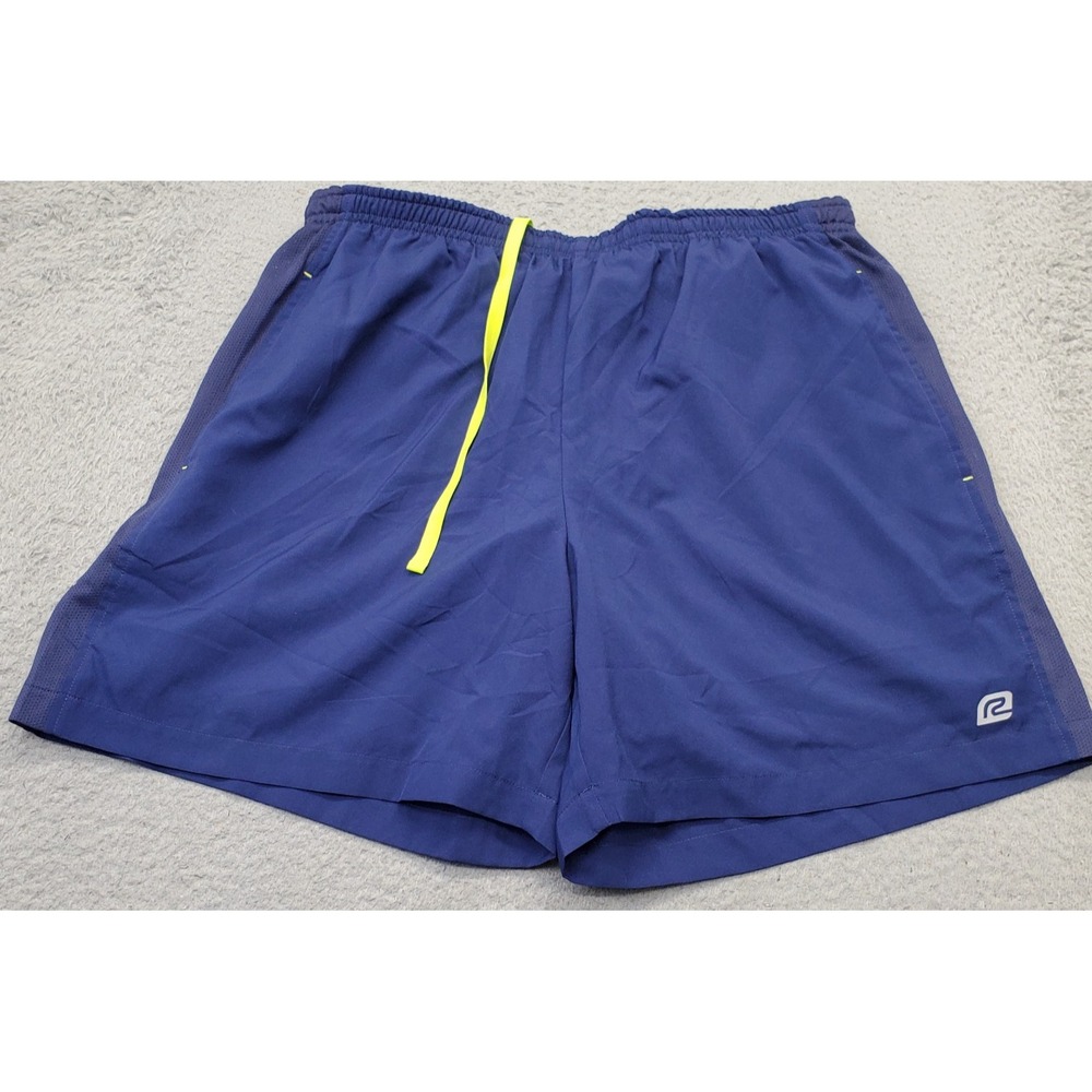 Road Runner‎ Sports Running Shorts Mens XL Blue Stretch Athletic Fit Drawstring